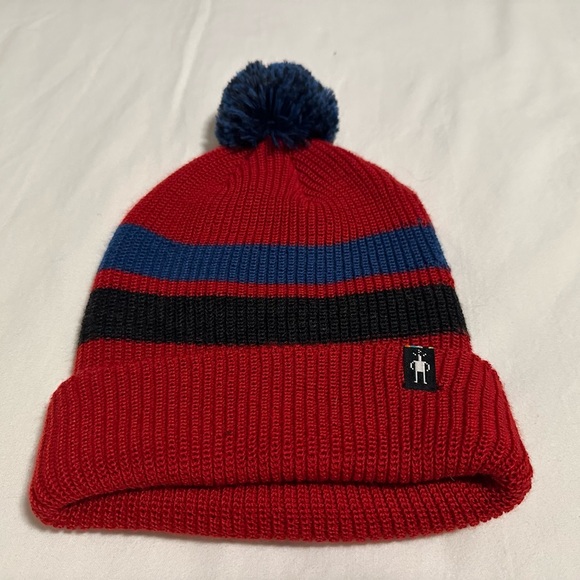 Smartwool kids’ stripe pom beanie - Picture 1 of 4